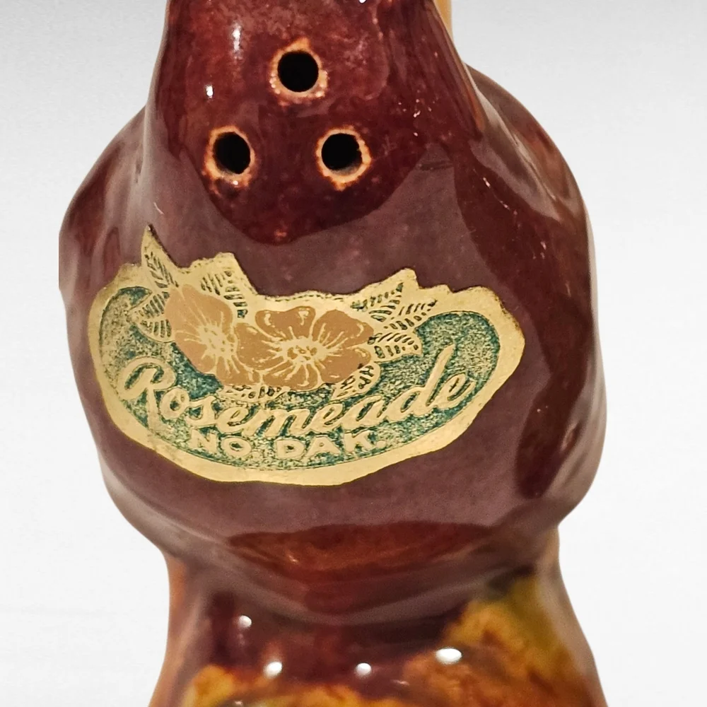 Vintage Rosemeade Pheasant Bird Salt & Pepper Shakers Pottery